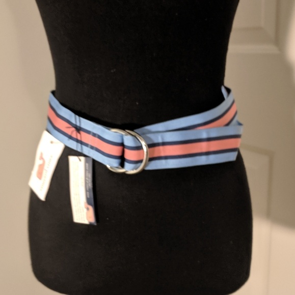 Vineyard Vines NWT new stripe belt blue pink men S - Picture 2 of 8